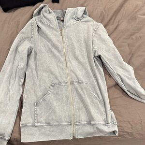Women's Light Gray Zip-Up Hoodie